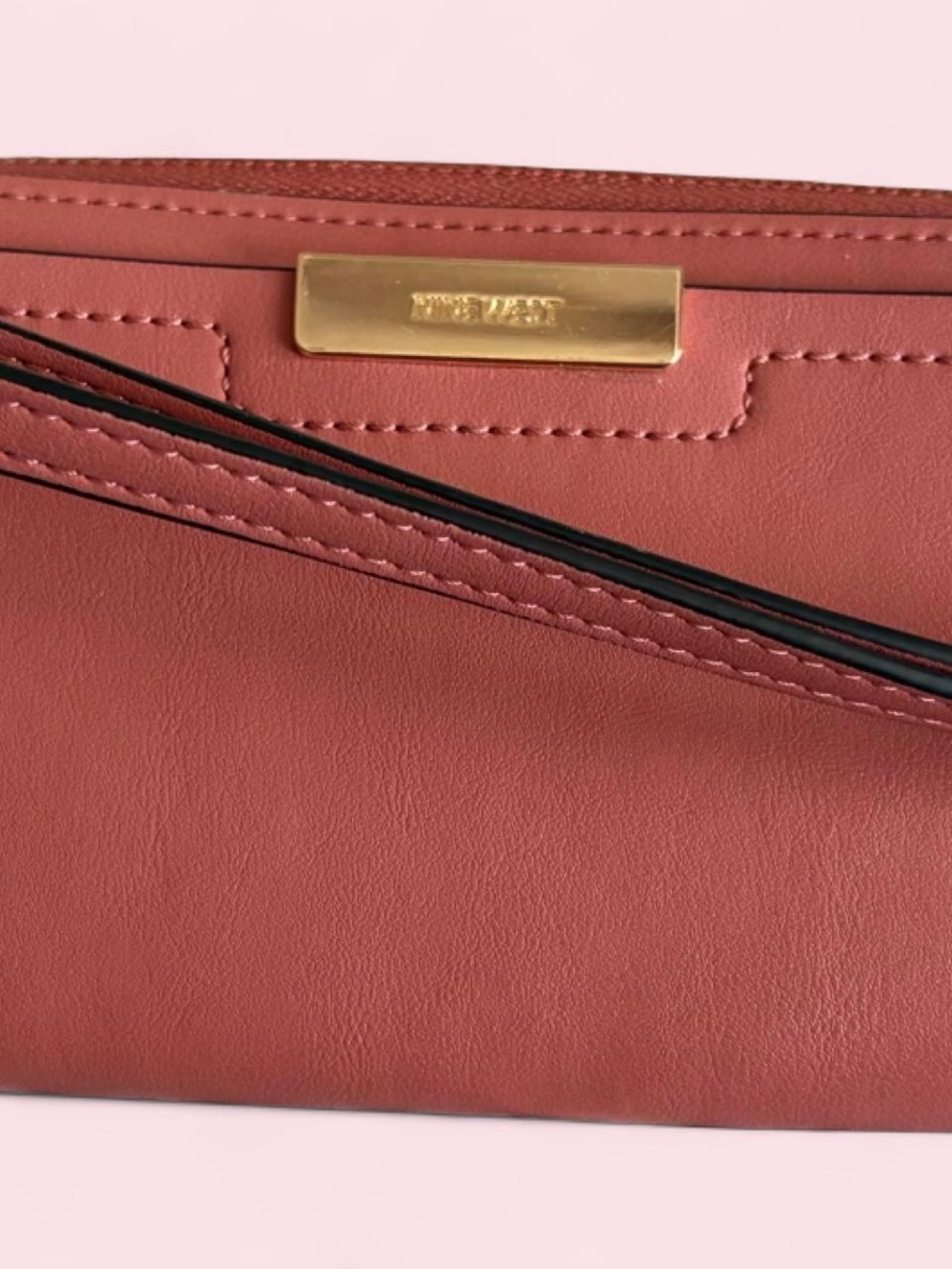 Nine West Zip Around Wristlet Wallet - Dusty Rose Mauve